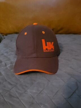 Mens Brown and Orange Logo Baseball Cap